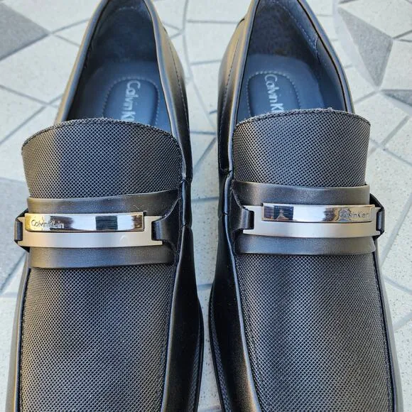 Calvin Klein Ernest Embossed Faux Leather Dress Shoes 10.5