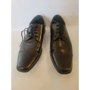 Calvin Klein Men's Brown Leather Lace Up Oxford Dress Shoes Size 8.5