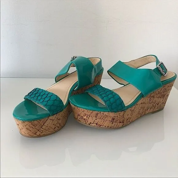 Calvin Klein Lorraine Leather Platform Sandals