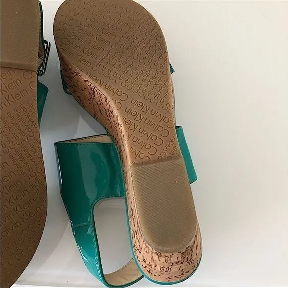 Calvin Klein Lorraine Leather Platform Sandals