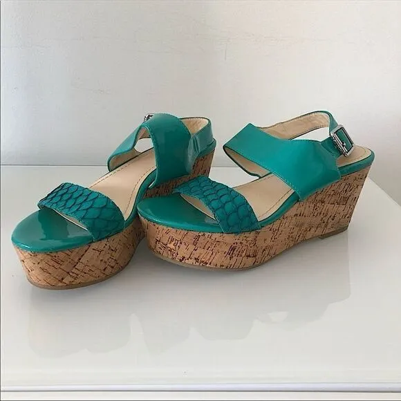 Calvin Klein Lorraine Leather Platform Sandals