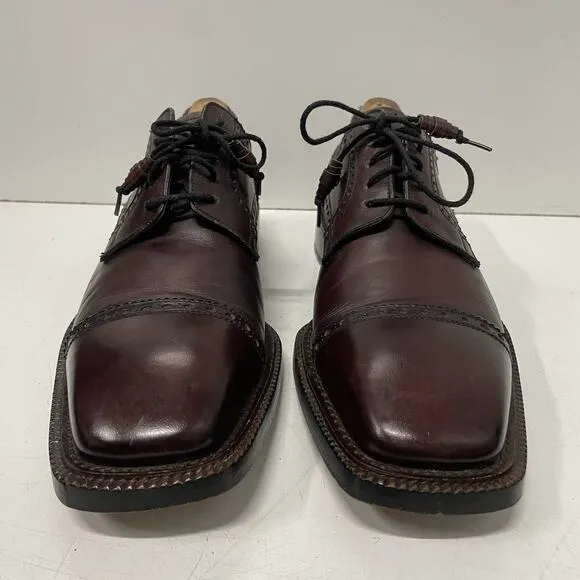 Calzoleria Harris Men’s Oxblood Wingtip Dress Shoes Bench Made In Italy 10.5