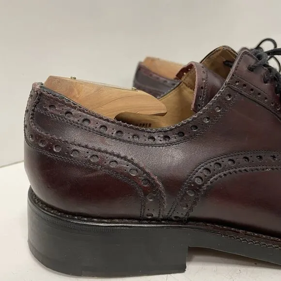 Calzoleria Harris Men’s Oxblood Wingtip Dress Shoes Bench Made In Italy 10.5