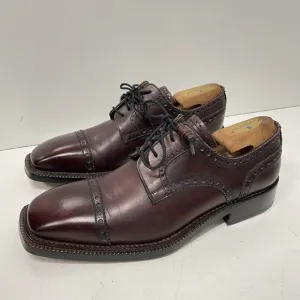 Calzoleria Harris Men’s Oxblood Wingtip Dress Shoes Bench Made In Italy 10.5