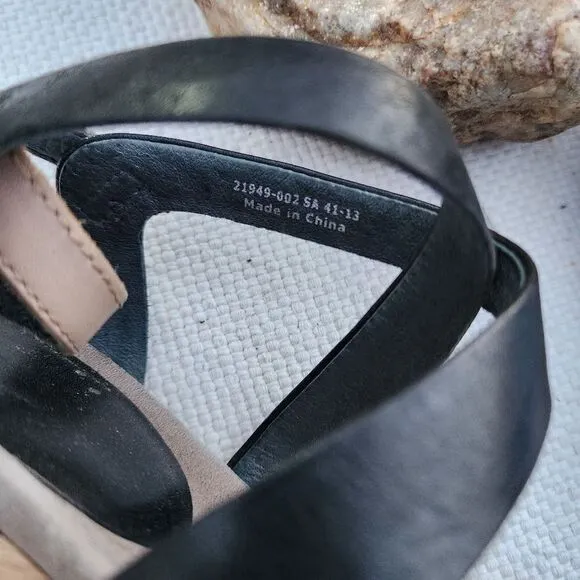 Camper Allegra black and tan block heel shoes