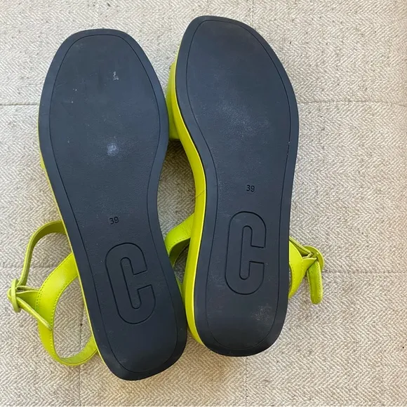 Camper Misia Neon Green Platform Sandals