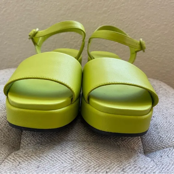 Camper Misia Neon Green Platform Sandals