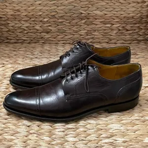 Canali Shoes Mens Size 43 1/2 Captoe Oxblood Dress Made in‎ Italy