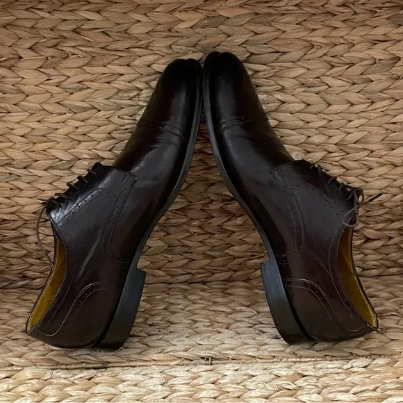 Canali Shoes Mens Size 43 1/2 Captoe Oxblood Dress Made in‎ Italy