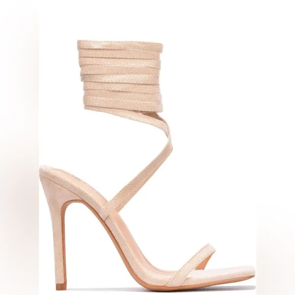 Cape Robbin Diara Sexy Clear Stiletto High Heel Strappy Lace Up Shoes Square Toe