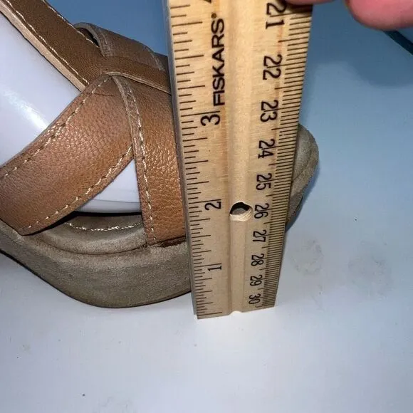 CAREL Paris Camel Suede Platform Sandals EUR Size 37.5 US 7