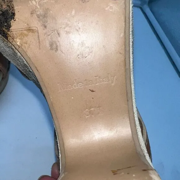 CAREL Paris Camel Suede Platform Sandals EUR Size 37.5 US 7