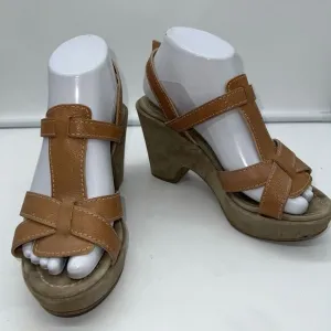 CAREL Paris Camel Suede Platform Sandals EUR Size 37.5 US 7