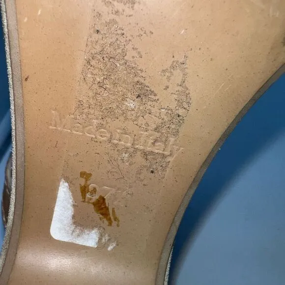 CAREL Paris Camel Suede Platform Sandals EUR Size 37.5 US 7