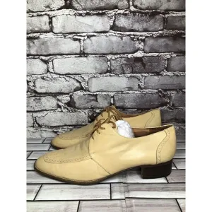 Carlo Chereli Collection Beige Tan Oxfords Lace Up Dress Shoes Men’s Sz 10.5D US