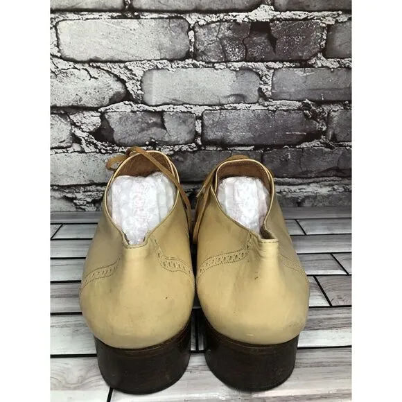 Carlo Chereli Collection Beige Tan Oxfords Lace Up Dress Shoes Men’s Sz 10.5D US