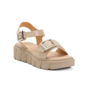 CARLO PERA White Made In Italy Leather Dual Band Sandals With Buckle