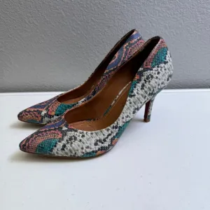 Carrano Womens Size 7 Multicolor Snake Print Pointed Toe Heel Pump Shoes