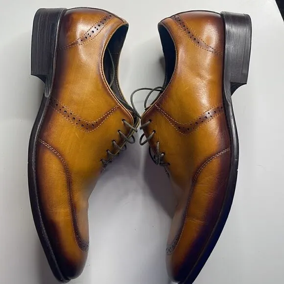 Carrucci Cognac leather dress shoes.  Size 10.