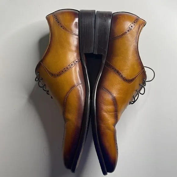 Carrucci Cognac leather dress shoes.  Size 10.