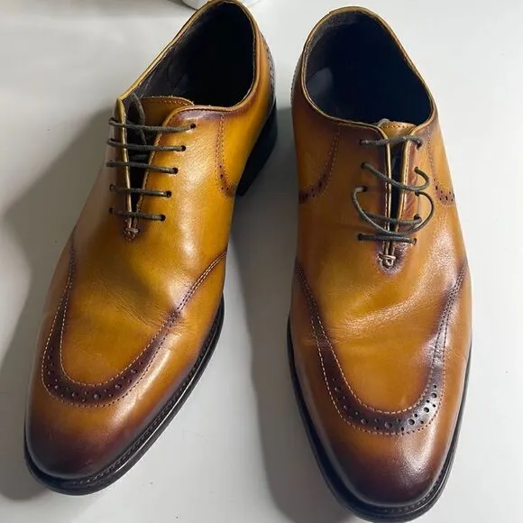 Carrucci Cognac leather dress shoes.  Size 10.