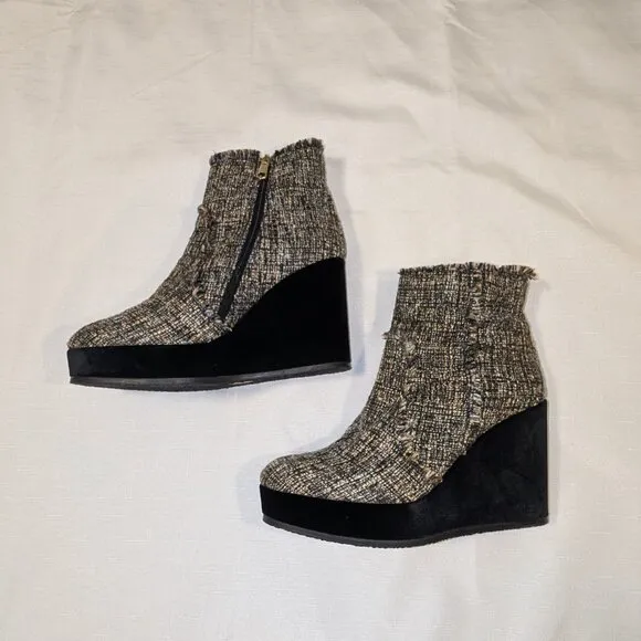 Castaner Tweed Quiaca Platform Ankle Boots Multicolor Size 10.5/ EU 41