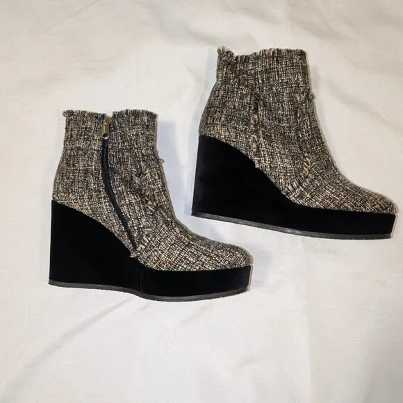 Castaner Tweed Quiaca Platform Ankle Boots Multicolor Size 10.5/ EU 41