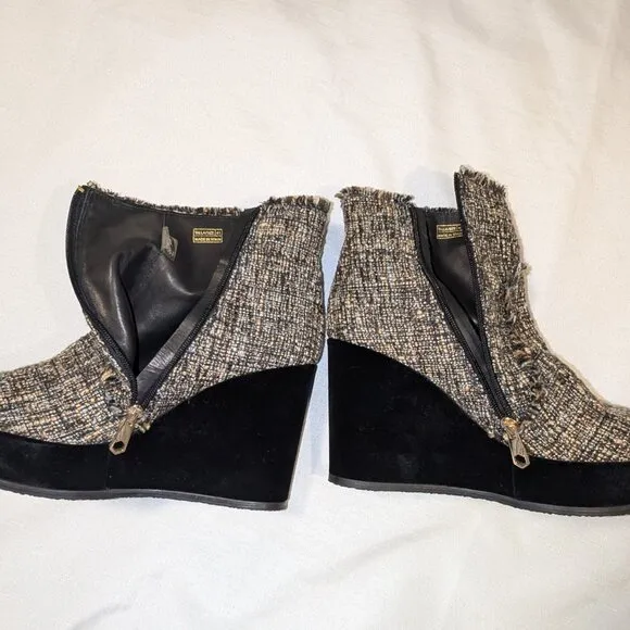 Castaner Tweed Quiaca Platform Ankle Boots Multicolor Size 10.5/ EU 41