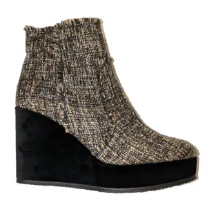 Castaner Tweed Quiaca Platform Ankle Boots Multicolor Size 10.5/ EU 41