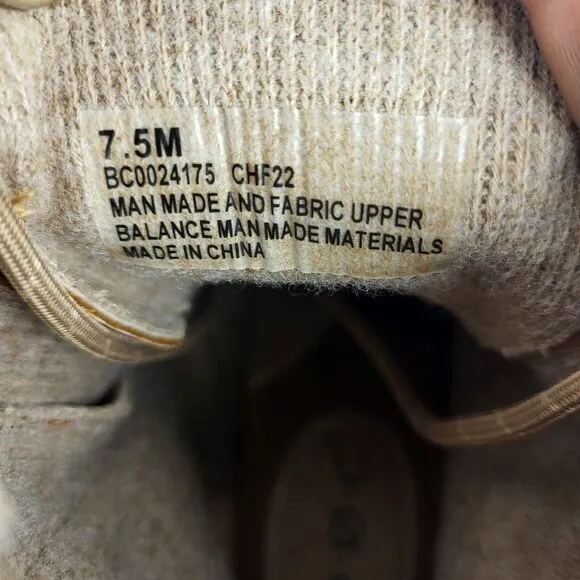 Casual Lace-Up zipper Boots Taupe 7.5 M
