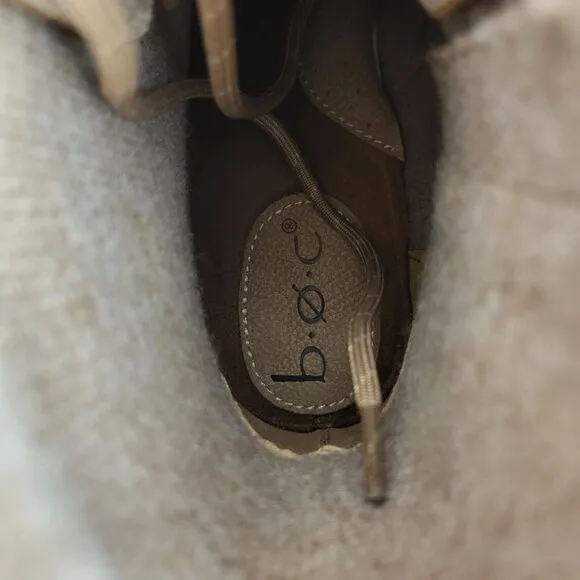 Casual Lace-Up zipper Boots Taupe 7.5 M