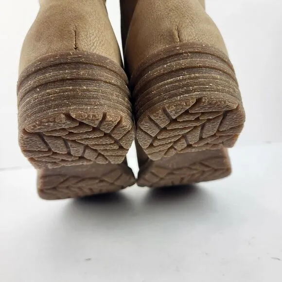 Casual Lace-Up zipper Boots Taupe 7.5 M