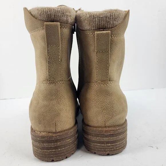 Casual Lace-Up zipper Boots Taupe 7.5 M