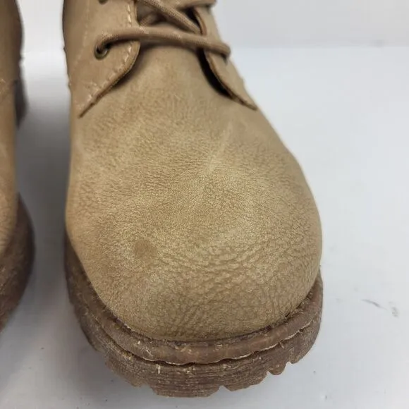 Casual Lace-Up zipper Boots Taupe 7.5 M
