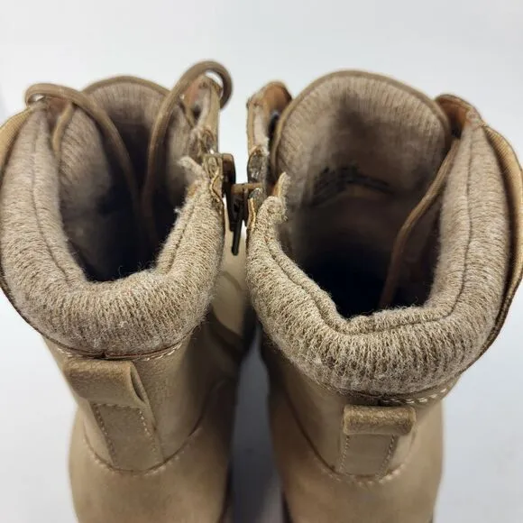 Casual Lace-Up zipper Boots Taupe 7.5 M
