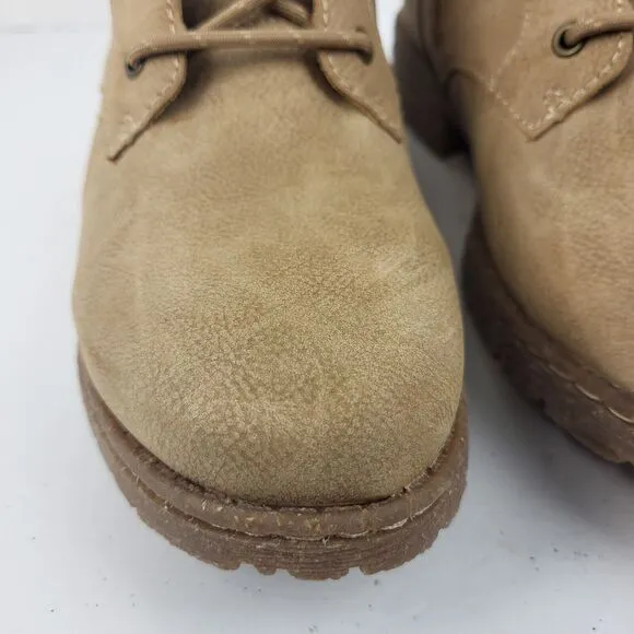 Casual Lace-Up zipper Boots Taupe 7.5 M