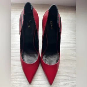 Celine Red &amp; Black lamb skin pump BNWT