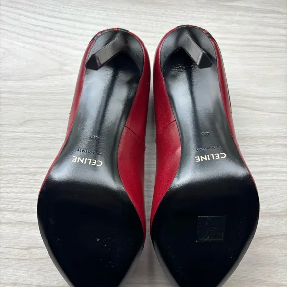 Celine Red &amp; Black lamb skin pump BNWT