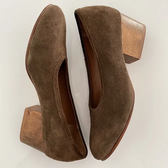 Ceri Hoover Gabriella Suede Block Heel Shoes Anthropologie