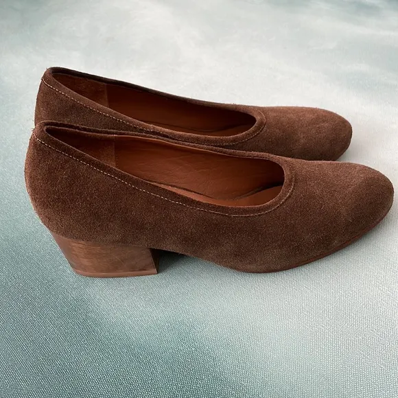 Ceri Hoover Gabriella Suede Block Heel Shoes Anthropologie