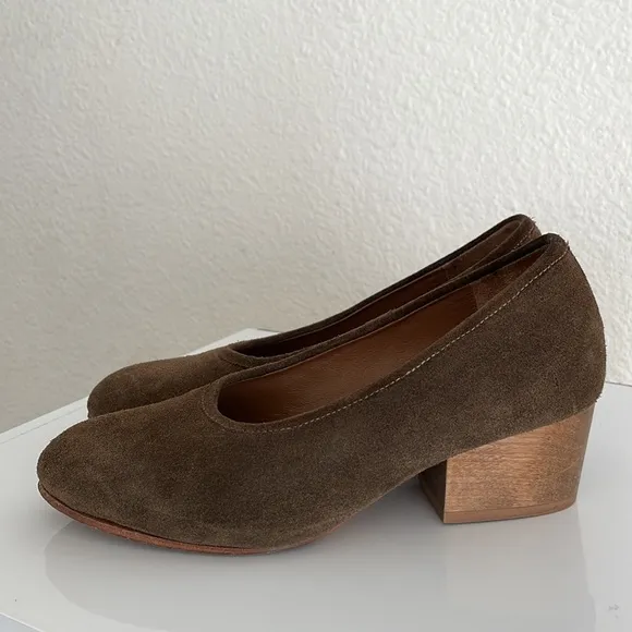 Ceri Hoover Gabriella Suede Block Heel Shoes Anthropologie