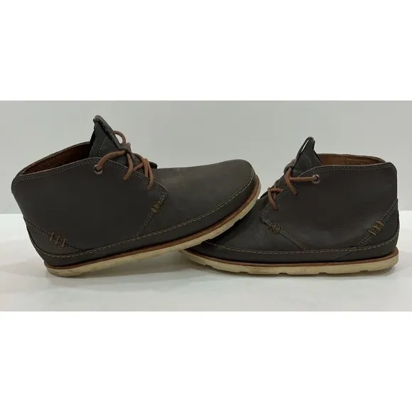Chaco Men's Thompson Chukka Boots Dark Gray Gull Leather Casual Shoes US‎ 8 EUC