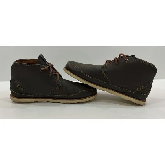 Chaco Men's Thompson Chukka Boots Dark Gray Gull Leather Casual Shoes US‎ 8 EUC