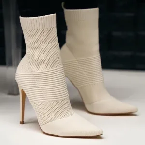 Chantress sock boots-cream