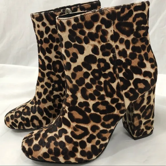 Charles David Leopard Print Calf Hair Booties 6