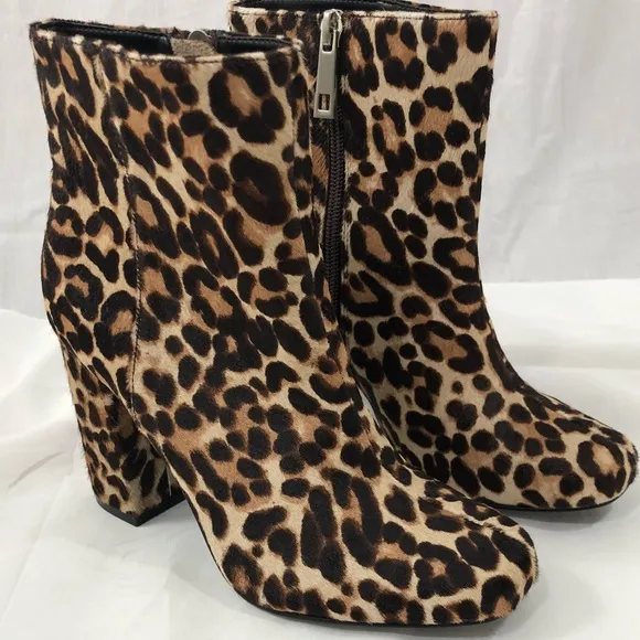 Charles David Leopard Print Calf Hair Booties 6