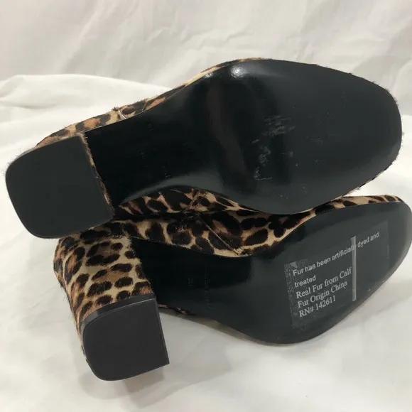 Charles David Leopard Print Calf Hair Booties 6