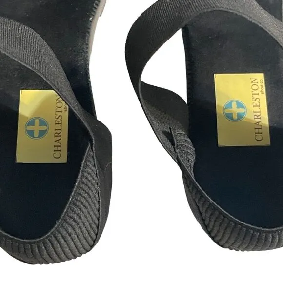 CHARLESTON SHOE CO. Original Monterey Sandal. Black insoles, black straps. Sz 10