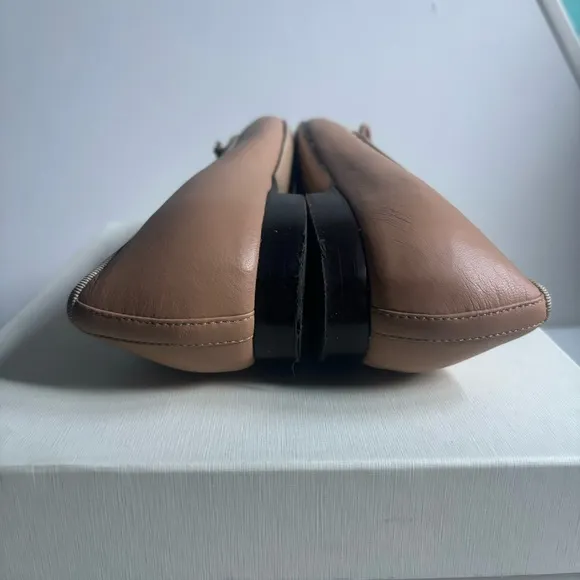 Charlotte Olympia Girls &quot;INCY KISS ME DARCY&quot; Beige Leather Ballet Flats Shoes