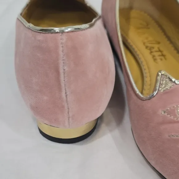 Charlotte Olympia Pink Cat Face Ballet Flats